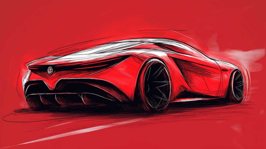 Alfa Romeo concept car red - Alfisti Shop