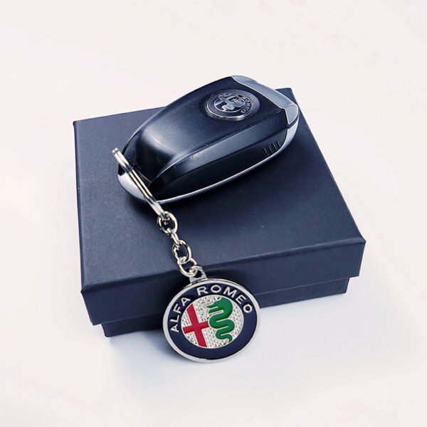 Alfa Romeo 3D Metal Brake Disc Keychain - Premium Leather Alfisti Badge for Giulia, Stelvio & Tonale