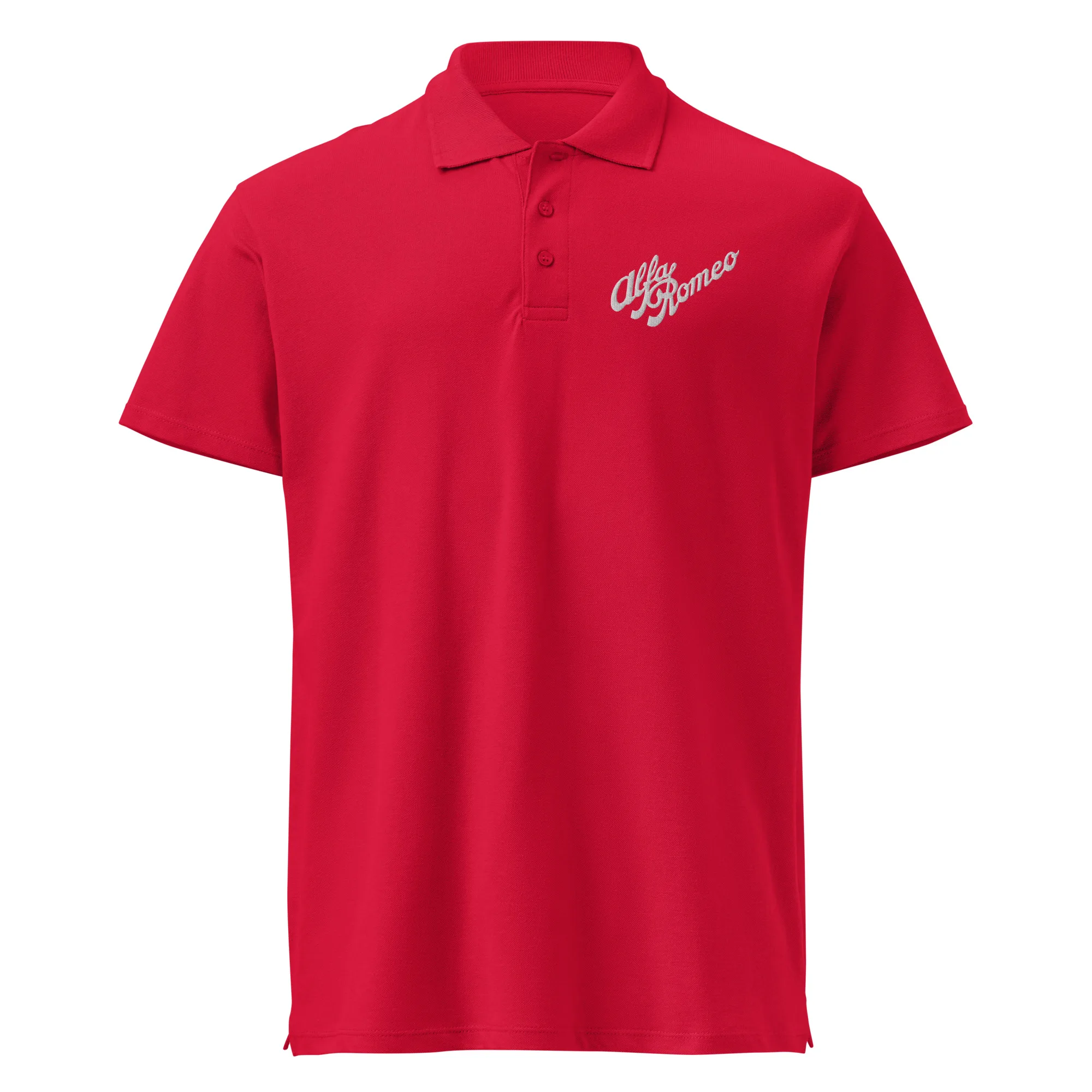 Alfa Romeo Vintage Polo Shirt 6 Alfa Romeo Vintage Polo Shirt in Red, front view